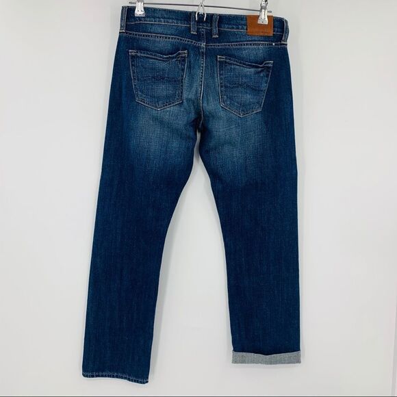 LUCKY BRAND Womens 0/26 Datk Wash Sienna weekender straight fit crop - Picture 2 of 5